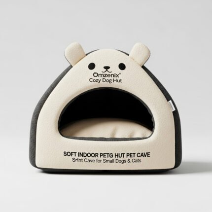 Omzenix Cozy Dog Hut Pet Bed | Soft Indoor Pet Cave for Small Dogs & Cats