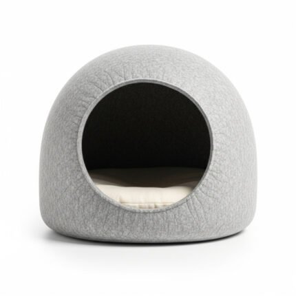 Cozy Felt Cat House Cave | Modern Pet Bed Pod for Indoor Cats & Kittens